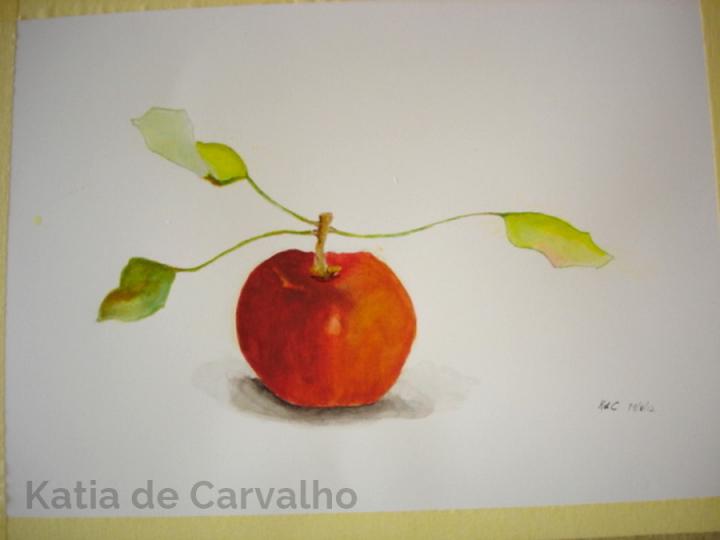 5) Aquarelle - une pomme - 30x20cm